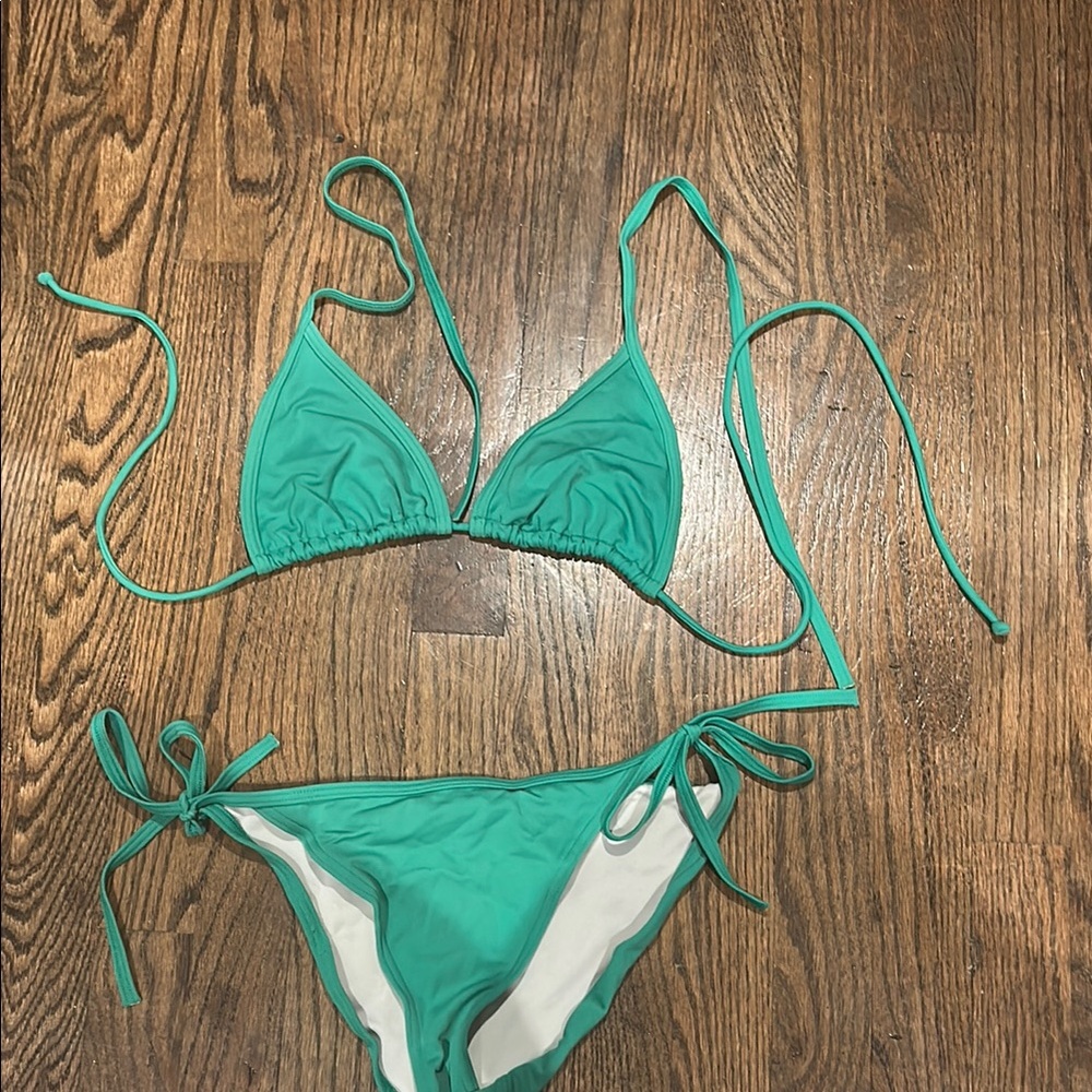 VS Teal String Bikini Set